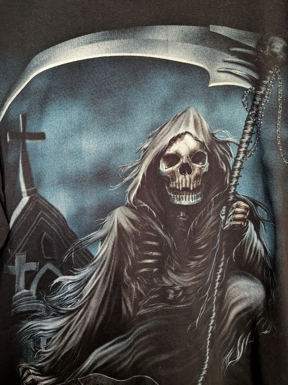 Men's Black Graphic Reaper Short Sleeve T-Shirt - Picture 4 of 5